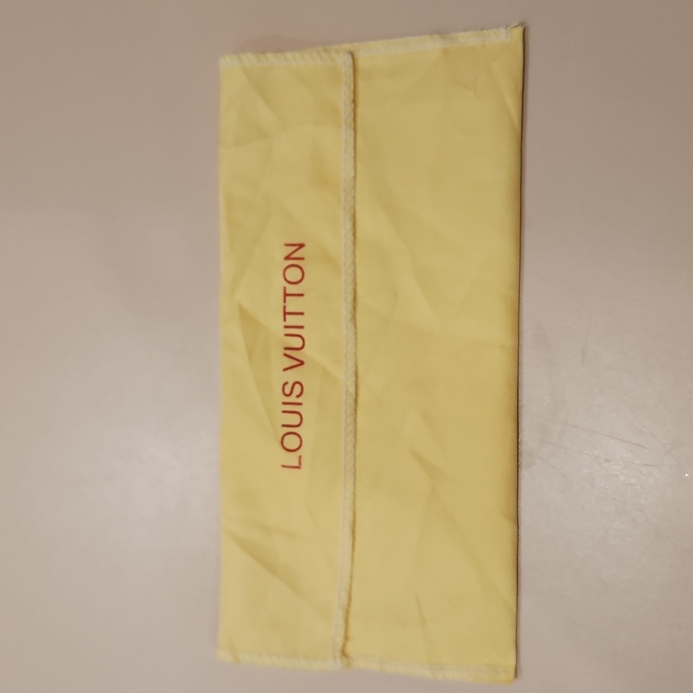 Louis Vuitton Pale Yellow Wallet Dust Cover with Red Lettering
